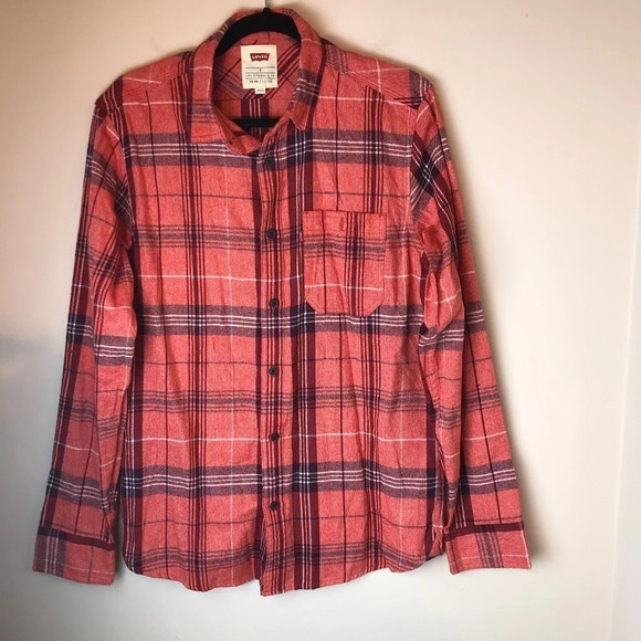 Levi's | Red Plaid Flannel Button Down Shirt - Picture 1 of 5